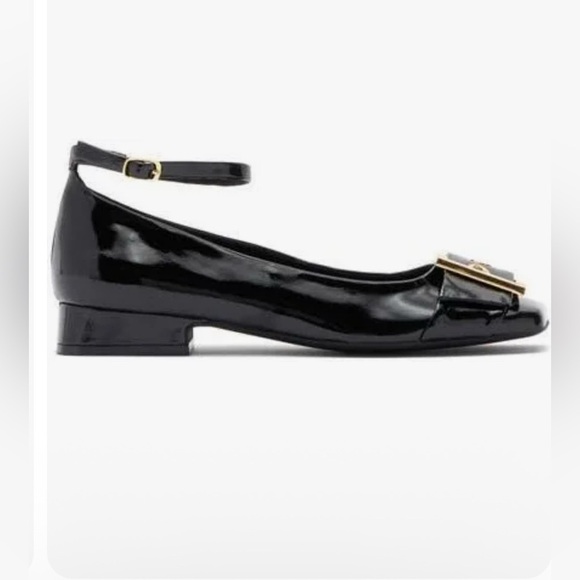 Jeffrey Campbell So Cute Patent Leather Ankle Strap Flats Buckle Women’s  8.5 - Picture 2 of 14